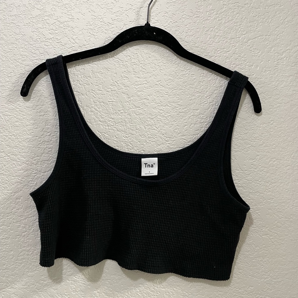 Aritzia TNA Black Ribbed Tank Top